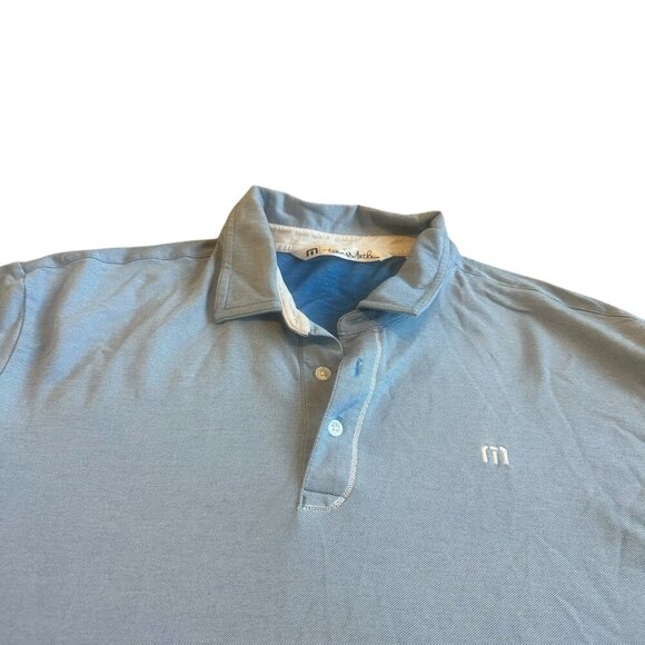 Travis Mathew Light Blue Polo Shirt Golf Cotton Blend Casual Classic Size XL - Picture 2 of 12